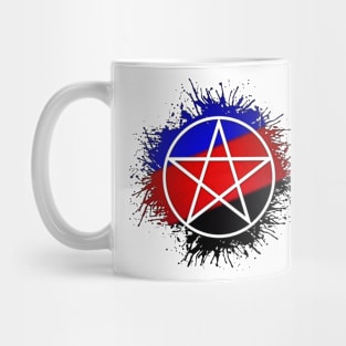 Paint Splatter Polyamory Pride Flag Pentacle Symbol Mug